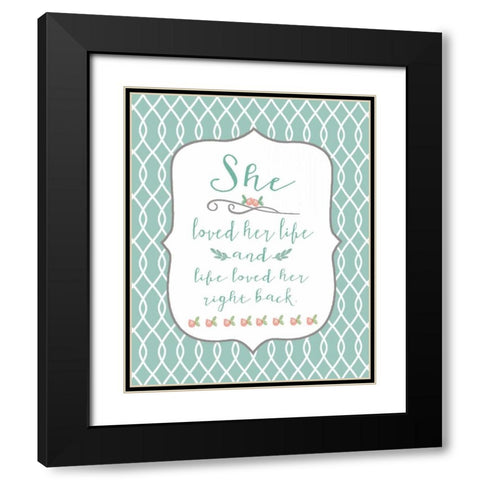 Love Her Life Black Modern Wood Framed Art Print with Double Matting by Moulton, Jo