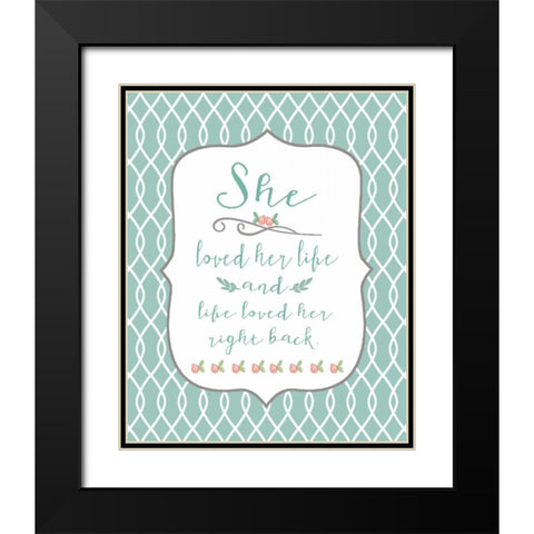Love Her Life Black Modern Wood Framed Art Print with Double Matting by Moulton, Jo