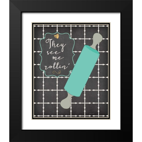 Rollin Black Modern Wood Framed Art Print with Double Matting by Moulton, Jo