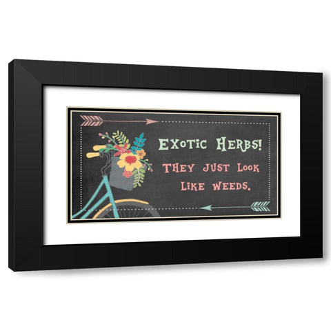 Exotic Herbs - Bike Black Modern Wood Framed Art Print with Double Matting by Moulton, Jo