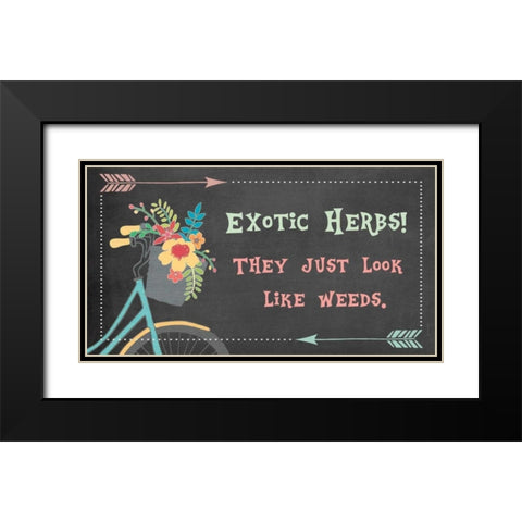 Exotic Herbs - Bike Black Modern Wood Framed Art Print with Double Matting by Moulton, Jo