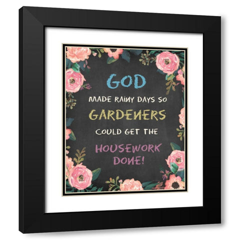 God Made - Floral Black Modern Wood Framed Art Print with Double Matting by Moulton, Jo