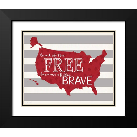 Map of the Free Black Modern Wood Framed Art Print with Double Matting by Moulton, Jo
