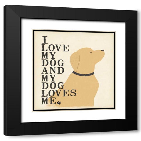 My Dog Loves Me Black Modern Wood Framed Art Print with Double Matting by Moulton, Jo