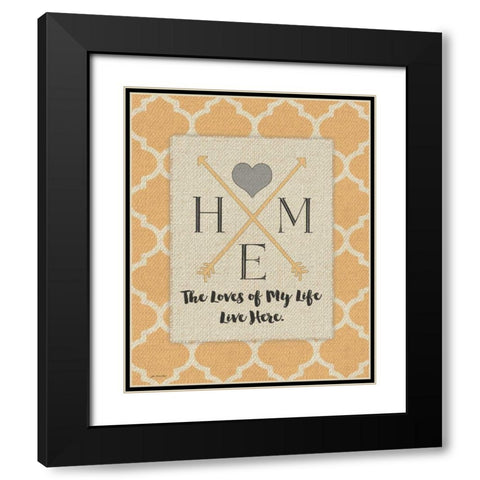 Loves Live Here Black Modern Wood Framed Art Print with Double Matting by Moulton, Jo
