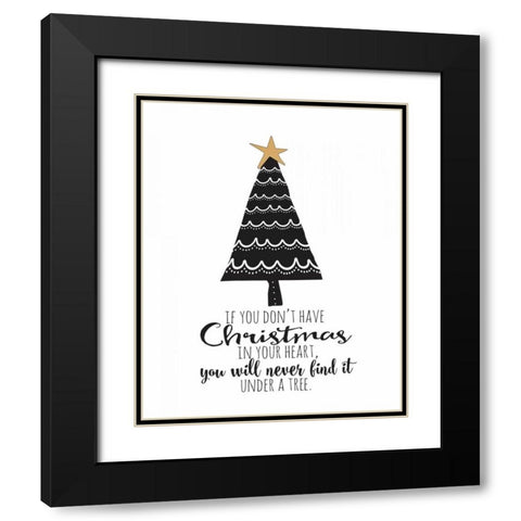 A Christmas Heart Black Modern Wood Framed Art Print with Double Matting by Moulton, Jo
