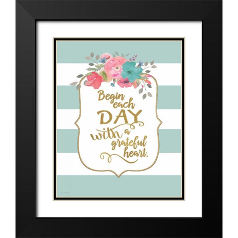 Grateful Heart Black Modern Wood Framed Art Print with Double Matting by Moulton, Jo