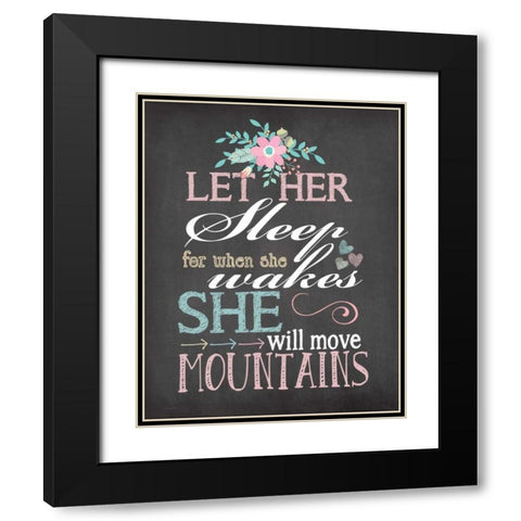 Let Her Sleep Black Modern Wood Framed Art Print with Double Matting by Moulton, Jo