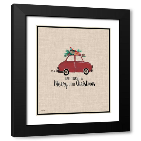 Merry Little Christmas Black Modern Wood Framed Art Print with Double Matting by Moulton, Jo
