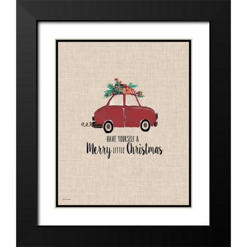 Merry Little Christmas Black Modern Wood Framed Art Print with Double Matting by Moulton, Jo