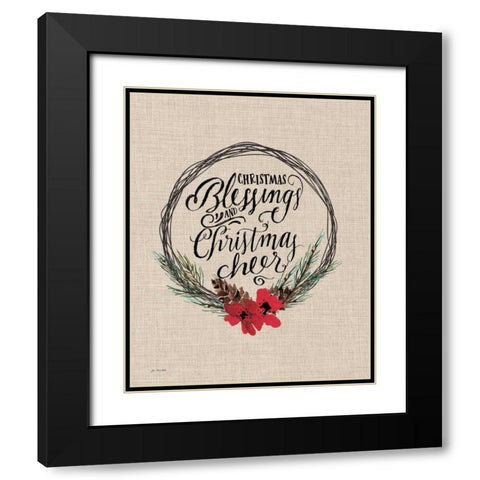 Christmas Blessings Black Modern Wood Framed Art Print with Double Matting by Moulton, Jo