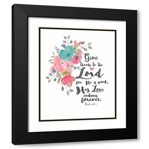 Give Thanks to the Lord Black Modern Wood Framed Art Print with Double Matting by Moulton, Jo