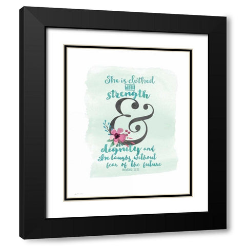 Strength and Dignity Black Modern Wood Framed Art Print with Double Matting by Moulton, Jo