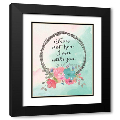 Fear Not Black Modern Wood Framed Art Print with Double Matting by Moulton, Jo