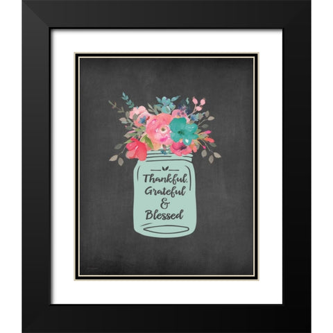 T G and Blessed Black Modern Wood Framed Art Print with Double Matting by Moulton, Jo