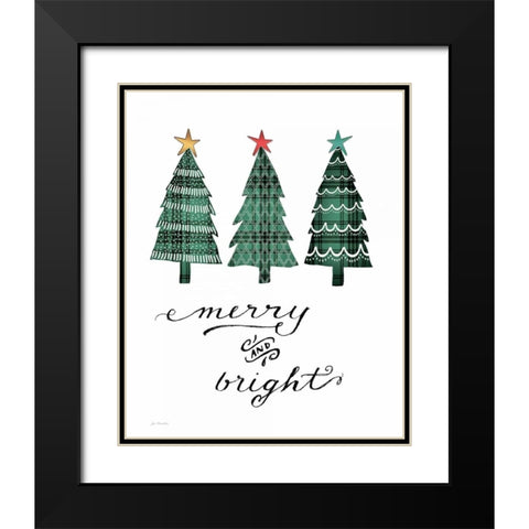 Merry and Bright Black Modern Wood Framed Art Print with Double Matting by Moulton, Jo