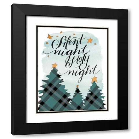 Silent Night Black Modern Wood Framed Art Print with Double Matting by Moulton, Jo