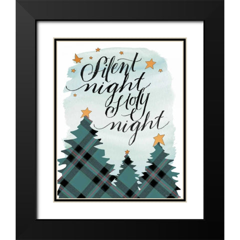 Silent Night Black Modern Wood Framed Art Print with Double Matting by Moulton, Jo