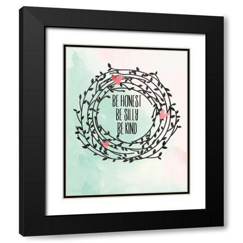 Be Black Modern Wood Framed Art Print with Double Matting by Moulton, Jo