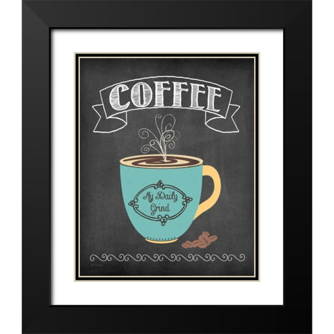 Daily Grind Black Modern Wood Framed Art Print with Double Matting by Moulton, Jo