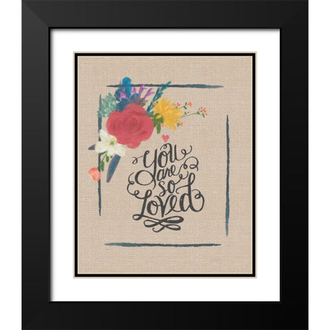 You So Loved Black Modern Wood Framed Art Print with Double Matting by Moulton, Jo