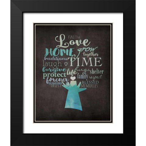 Family Tree Black Modern Wood Framed Art Print with Double Matting by Moulton, Jo