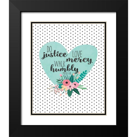 Love Mercy Black Modern Wood Framed Art Print with Double Matting by Moulton, Jo