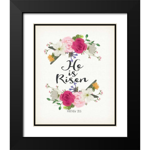 He Is Risen Black Modern Wood Framed Art Print with Double Matting by Moulton, Jo