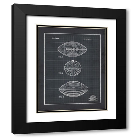 Football - Black Black Modern Wood Framed Art Print with Double Matting by Moulton, Jo