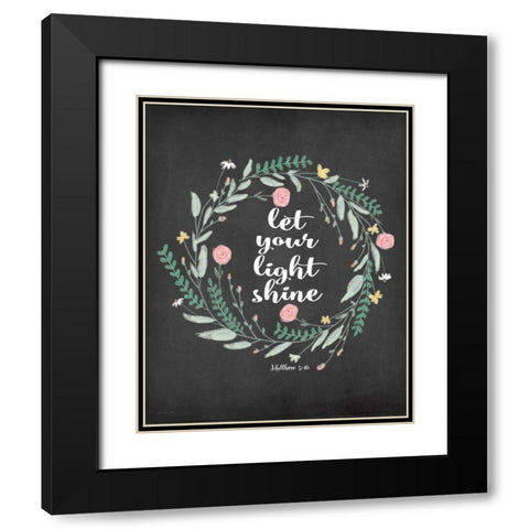 Light Shine Black Modern Wood Framed Art Print with Double Matting by Moulton, Jo