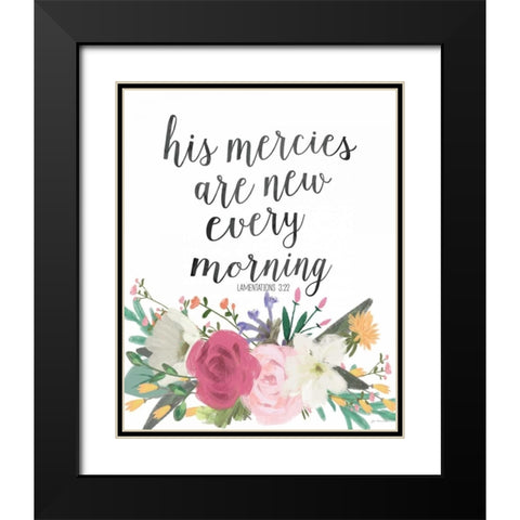 His Mercies Black Modern Wood Framed Art Print with Double Matting by Moulton, Jo