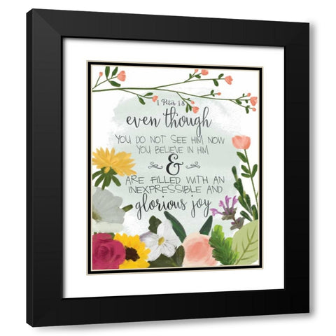 Glorious Joy Black Modern Wood Framed Art Print with Double Matting by Moulton, Jo