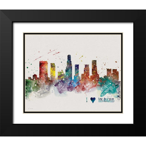 LA Black Modern Wood Framed Art Print with Double Matting by Moulton, Jo
