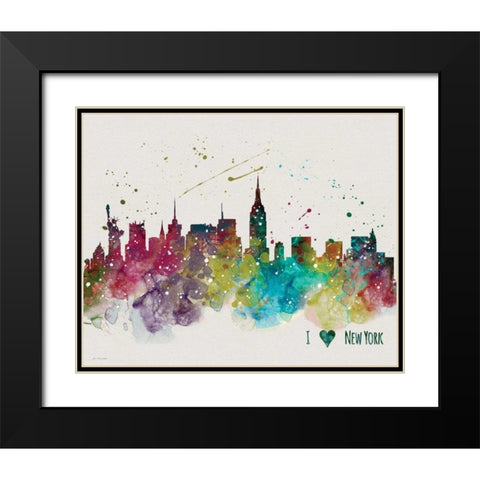 New York Black Modern Wood Framed Art Print with Double Matting by Moulton, Jo