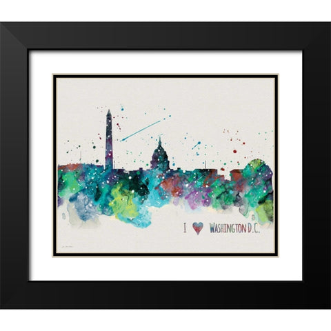 Washington DC Black Modern Wood Framed Art Print with Double Matting by Moulton, Jo