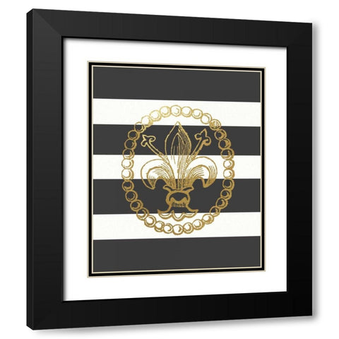 Fleur de Lis I Black Modern Wood Framed Art Print with Double Matting by Moulton, Jo
