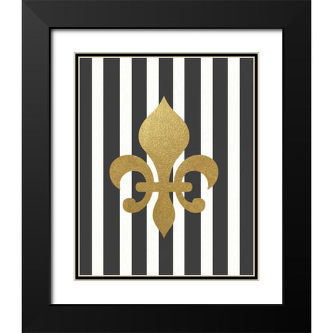 Fleur de Lis III Black Modern Wood Framed Art Print with Double Matting by Moulton, Jo