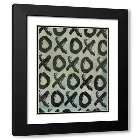 XOXO Black Modern Wood Framed Art Print with Double Matting by Moulton, Jo