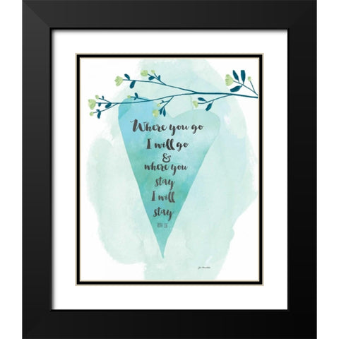Where You Go Heart Black Modern Wood Framed Art Print with Double Matting by Moulton, Jo