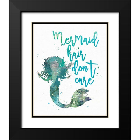 Mermaid Hair Black Modern Wood Framed Art Print with Double Matting by Moulton, Jo