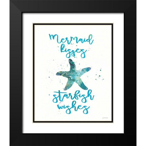 Mermaid Kisses Black Modern Wood Framed Art Print with Double Matting by Moulton, Jo