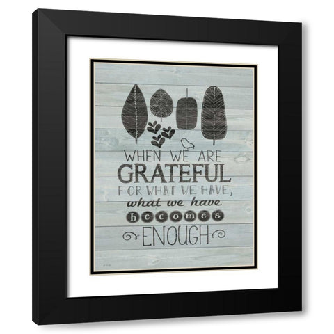 Grateful Black Modern Wood Framed Art Print with Double Matting by Moulton, Jo