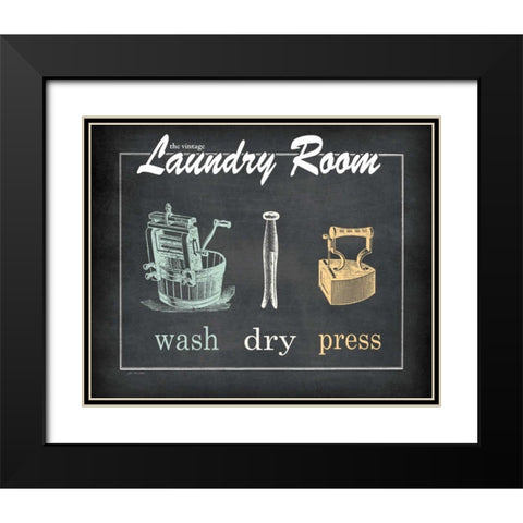 Vintage Laundry Black Modern Wood Framed Art Print with Double Matting by Moulton, Jo