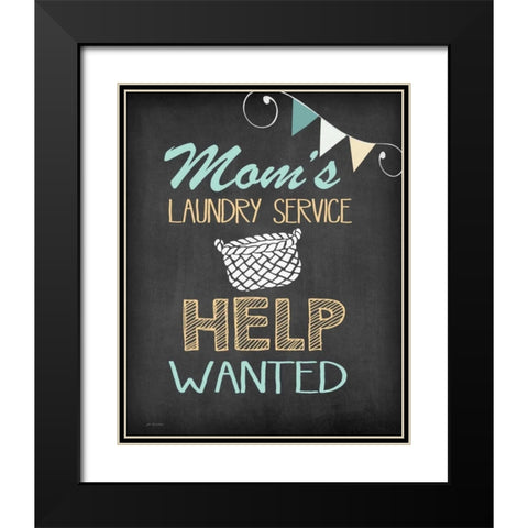 Moms Laundry Black Modern Wood Framed Art Print with Double Matting by Moulton, Jo