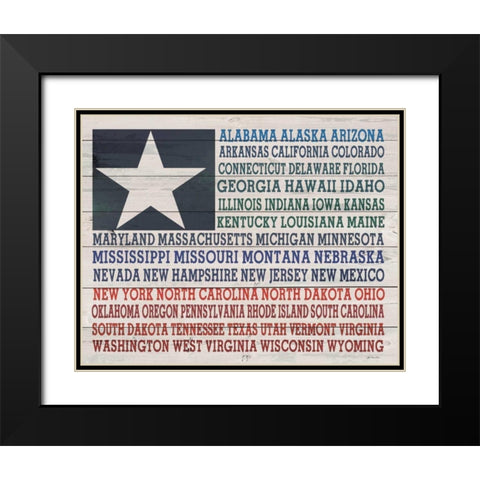 All the States Black Modern Wood Framed Art Print with Double Matting by Moulton, Jo