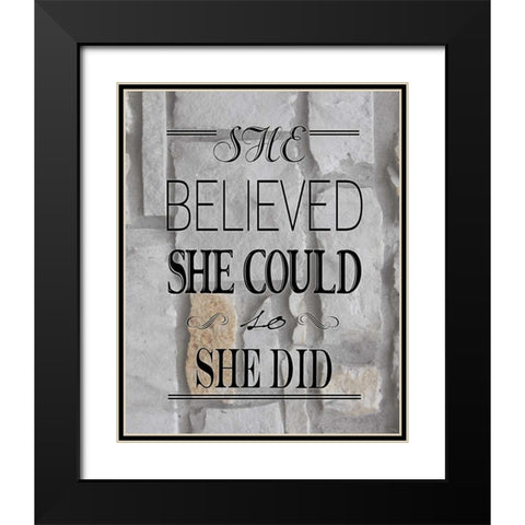 Believed Rock Black Modern Wood Framed Art Print with Double Matting by Moulton, Jo