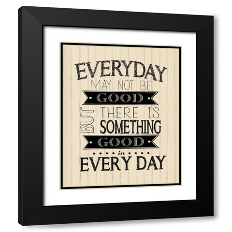 Every Day Cream Wood Black Modern Wood Framed Art Print with Double Matting by Moulton, Jo
