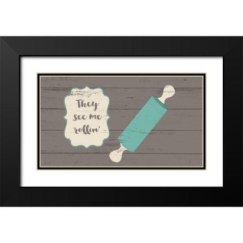 See Me Rollin Black Modern Wood Framed Art Print with Double Matting by Moulton, Jo