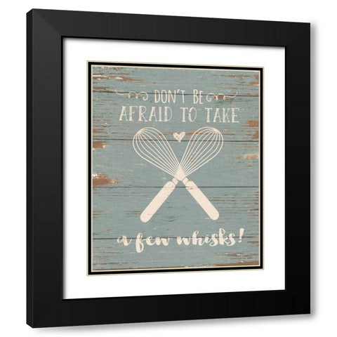 Whisks Black Modern Wood Framed Art Print with Double Matting by Moulton, Jo