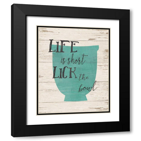 Lick the Bowl Black Modern Wood Framed Art Print with Double Matting by Moulton, Jo